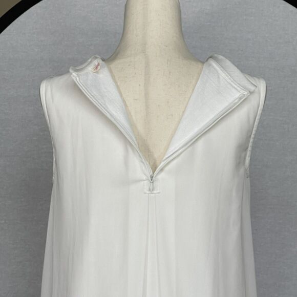 Unbranded Minimalist White Dress Women Size M Sleeveless Overlay Embroidered - Picture 6 of 16